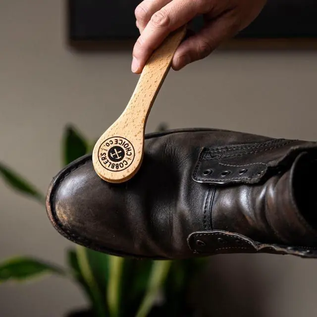 Alt view image 4 of 4 - Horsehair Dauber Brush - for Leather Shoes & Boots | Horsehair Shoe Dauber Brush - Evenly Applies Leather Creams & Polishes to Shoes & Boots with a Comfortable Concave Handle