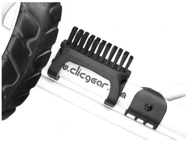 Main image of Shoe Brush for Golf Push Carts Fits Models 1.0 to 4.0 Heavy Duty Nylon Bristles Easily Cleans Cleats and Clubs