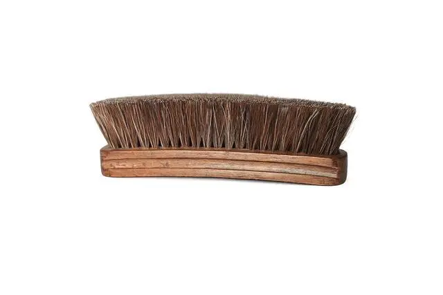 Alt view image 3 of 3 - Horsehair Shoe Shine Brush 100% Genuine Horsehair Bristles & Ergonomic Concave Wood Handle Premium Shine Brush for Leather Shoes, Boots & Accessories