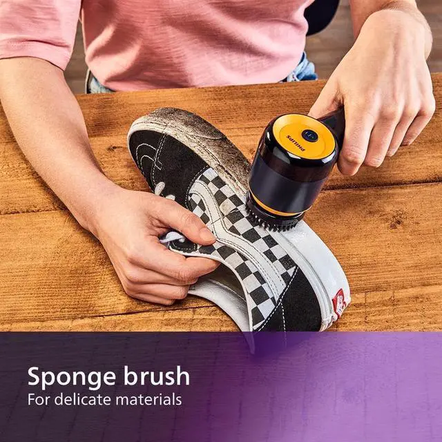 Alt view image 4 of 6 - Sneaker Cleaner, Trainer Cleaning Kit with 3 Brush Heads for Different Materials, Effective Cleaning, Portable, Battery Powered, Safe for your Sneakers, Simple to Use