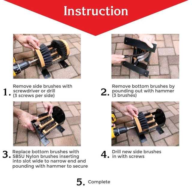 Alt view image 3 of 6 - Deluxe Boot Cleaner Replacement Brush Set - Five Pieces Boot Brush Kit