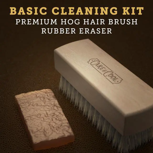 Alt view image 2 of 7 - Suede & Nubuck Cleaning Kit, Hog Hair Brush & Eraser, 2-Piece | Lift Dirt, Erase Marks & Revive Nap with Dry Care; 100% Hog Hair Brush & Rubber Eraser; For Shoes, Boots, Bags & Jackets