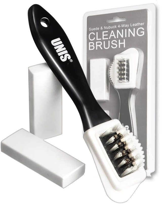 Main image of Suede & Nubuck Leather 4 Way Cleaning Caring Brush Shoe & Boots Cleaner Essential Kit with Extra 2 Erasers