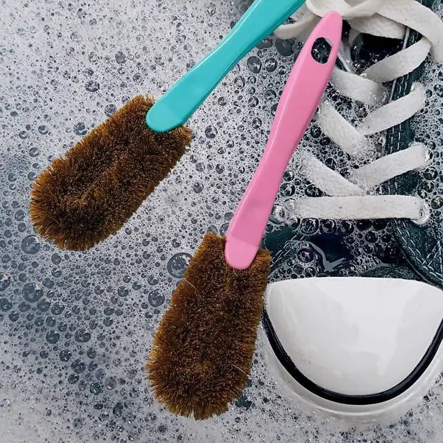 Alt view image 5 of 5 - Palm Shoes Brush - Kamenoko Tawashi Scrubber, 2 Count | Natural Fibers, Dirt Remover, Sneaker Wash