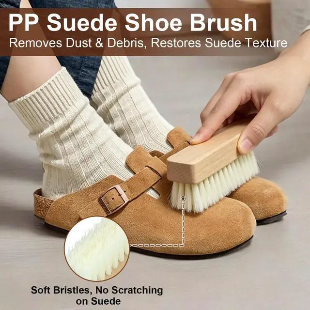 Alt view image 4 of 7 - 3Pcs Suede Shoe Brush and Eraser Kit | Professional Suede Nubuck Cleaning Brush Set for Shoes Cleaning & Boots Care