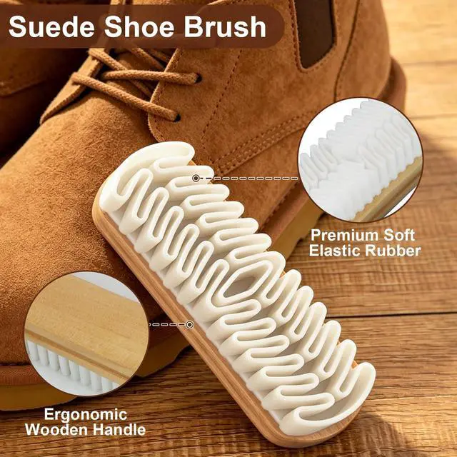 Alt view image 3 of 7 - 3Pcs Suede Shoe Brush and Eraser Kit | Professional Suede Nubuck Cleaning Brush Set for Shoes Cleaning & Boots Care
