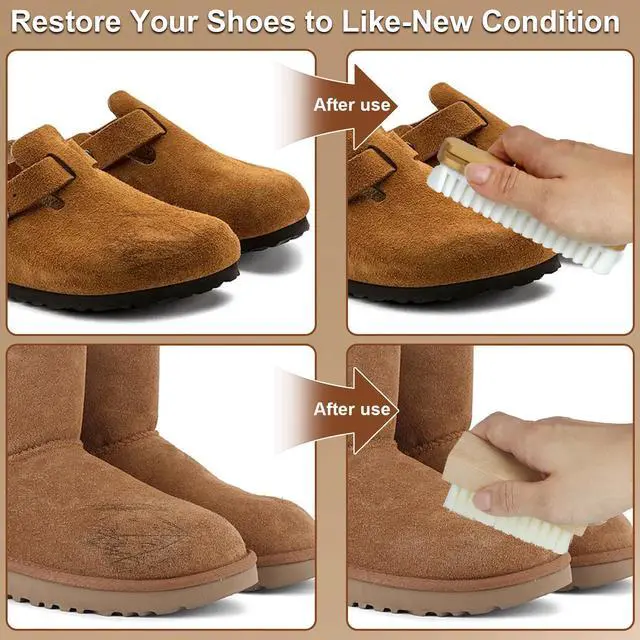 Alt view image 6 of 7 - 3Pcs Suede Shoe Brush and Eraser Kit | Professional Suede Nubuck Cleaning Brush Set for Shoes Cleaning & Boots Care