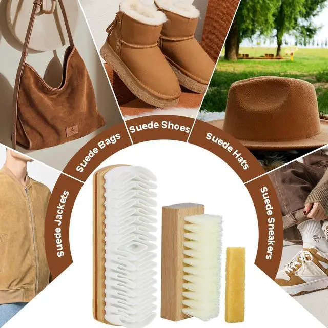 Alt view image 7 of 7 - 3Pcs Suede Shoe Brush and Eraser Kit | Professional Suede Nubuck Cleaning Brush Set for Shoes Cleaning & Boots Care