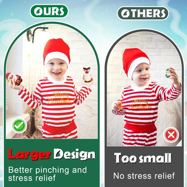 Alt view image 4 of 7 - 4.2in Large Christmas Squishies - 4pcs Mochi Squishy Toys, Stress Relief Balls for Boys Girls Kids Christmas Fidgets Stocking Stuffer Kawaii Cute Party Favors
