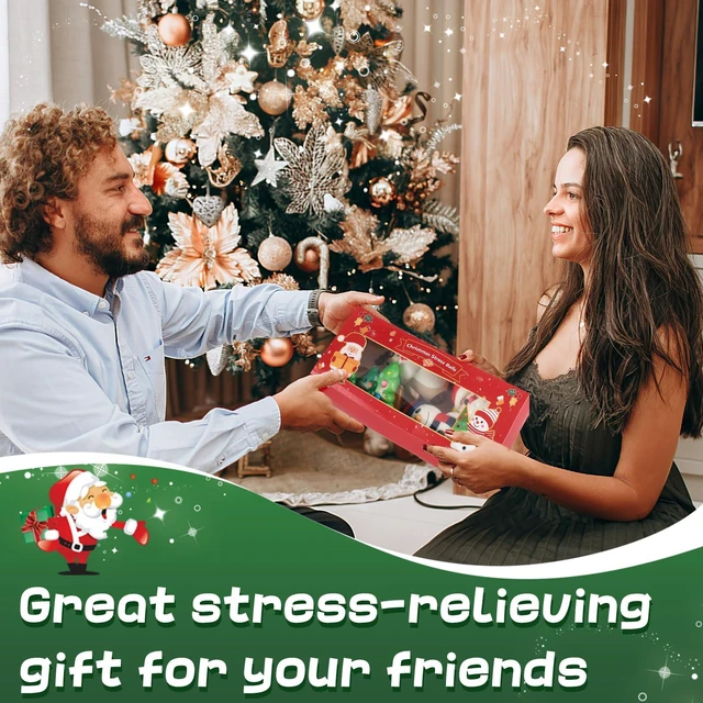 Alt view image 3 of 7 - 4.2in Large Christmas Squishies - 4pcs Mochi Squishy Toys, Stress Relief Balls for Boys Girls Kids Christmas Fidgets Stocking Stuffer Kawaii Cute Party Favors