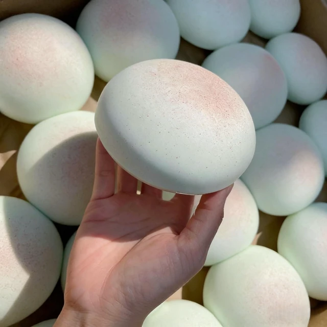 Alt view image 3 of 6 - Cheese Slow Rising Squishy Toy, Round Sticky Bread Foam Squishies | Stress Relief Squeeze, Sticky Food Squishies, Bread and Butter Squishy Style for Desk Decor or Gift (Cyan)
