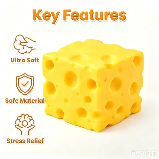 Alt view image 6 of 7 - Cheese Squishy Realistic Cheese Block Fidget Toy Anxiety Relief Desk Decor Funny Food Theme Squeeze Cheese for Office Home