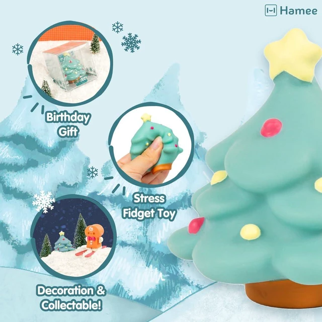 Alt view image 2 of 7 - SquiSHU Capsule Holliday Christmas Series - Christmas Tree Squishy | Cute Water-Filled Squishy Toy, Birthday Gift, Party Favor, Gift Basket Filler, Stress Relief, Desk Toy, Sensor
