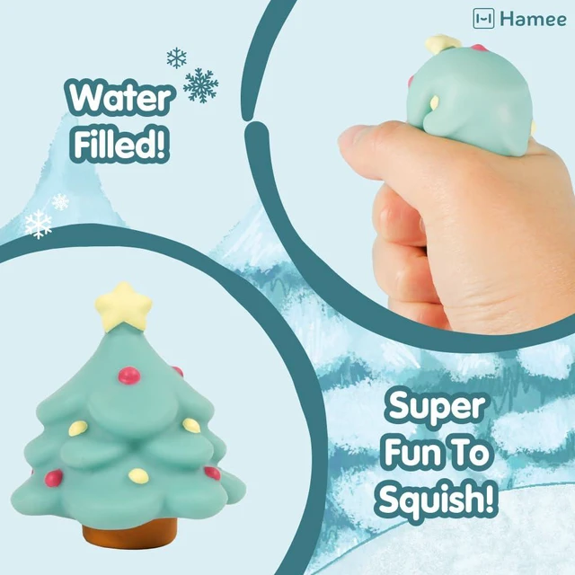 Alt view image 4 of 7 - SquiSHU Capsule Holliday Christmas Series - Christmas Tree Squishy | Cute Water-Filled Squishy Toy, Birthday Gift, Party Favor, Gift Basket Filler, Stress Relief, Desk Toy, Sensor