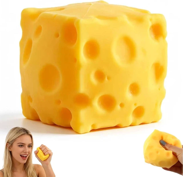 Main image of Yellow Cheese Squishy Slow Rising, Squishy Squeeze Yellow Cheese Block, Soft Novelty Toy, Stress Balls for Adults Rebounding Sensory Squishys Cheese(2.76inch)