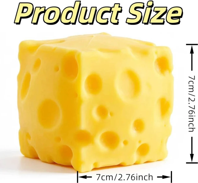 Alt view image 4 of 6 - Yellow Cheese Squishy Slow Rising, Squishy Squeeze Yellow Cheese Block, Soft Novelty Toy, Stress Balls for Adults Rebounding Sensory Squishys Cheese(2.76inch)