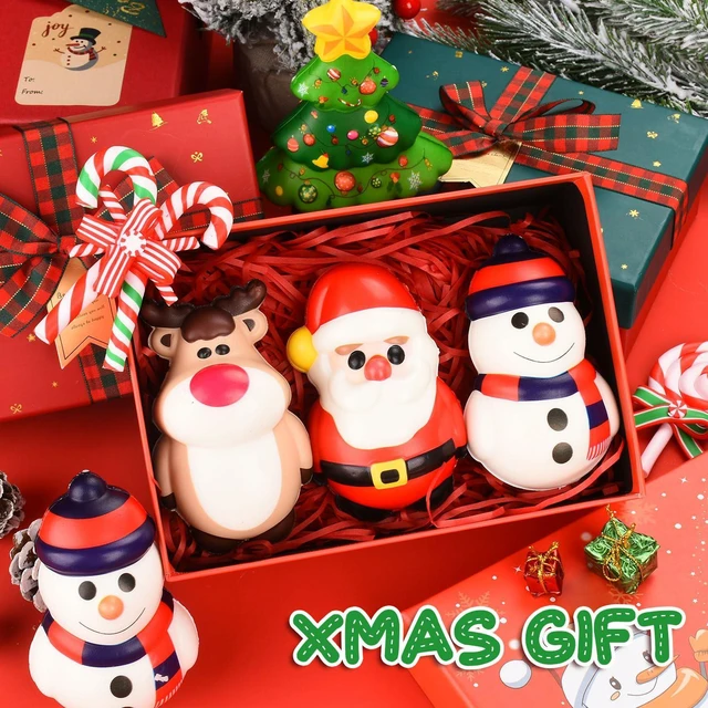 Alt view image 7 of 7 - 8 Pack Christmas Squishy Toys, 4 Styles | Soft 4.5IN, Includes Santa, XMAS Tree, Reindeer Snowman, Decompression Stress Relief Hand Toy
