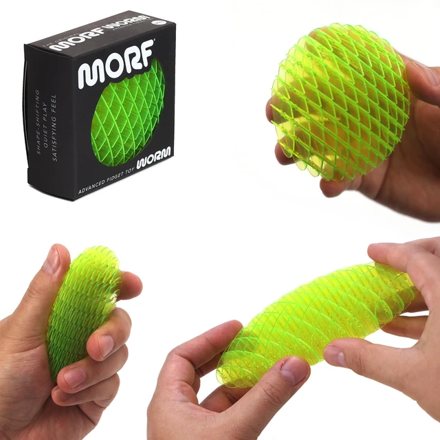 Main image of Worm 3D Sensory Figgy Fidget Toy, Green, Small | Quiet Fidget Toy: Sensory Figgy toy for focus and stress relief; satisfying tactile play for classrooms, desks, and travel