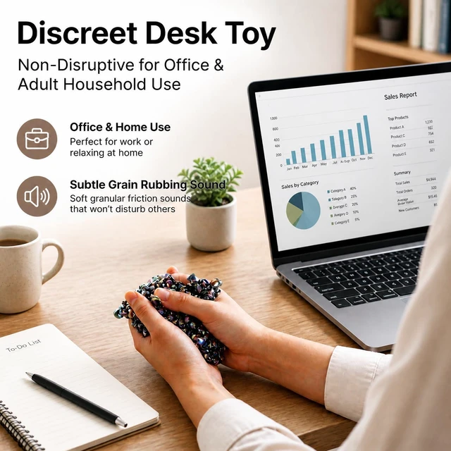 Alt view image 2 of 6 - 550 Pcs Ferrite Bead Putty Fidget Toy, Adult Office Desk Sensory Kit | Stress & Anxiety Relief Desk Toy, Executive Office Fidget, White Elephant & Stocking Stuffer Gift with Metal Storage Tin