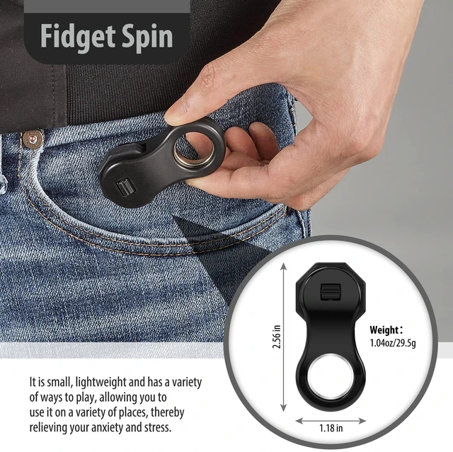 Alt view image 2 of 7 - Fidget Toy,Fidget Spinners Toy for Adults and Kids,Gifts Suitable for Children with Autism and ADHD,Quiet Office Desk Toy,Excellent for Relieving Stress and Anxiety Toys (Black)