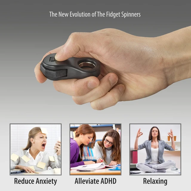 Alt view image 3 of 7 - Fidget Toy,Fidget Spinners Toy for Adults and Kids,Gifts Suitable for Children with Autism and ADHD,Quiet Office Desk Toy,Excellent for Relieving Stress and Anxiety Toys (Black)