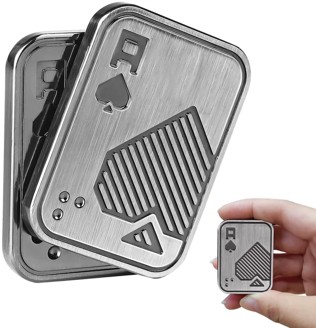 Main image of Fidget Toys Adults, EDC Metal Fidget Slider, Magnetic Poker Push | Crisp metal sound, smooth magnetic sliding and tactile feedback, one-hand EDC fidget for office, stainless steel build