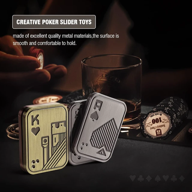 Alt view image 6 of 6 - Fidget Toys Adults, EDC Metal Fidget Slider, Magnetic Poker Push | Crisp metal sound, smooth magnetic sliding and tactile feedback, one-hand EDC fidget for office, stainless steel build