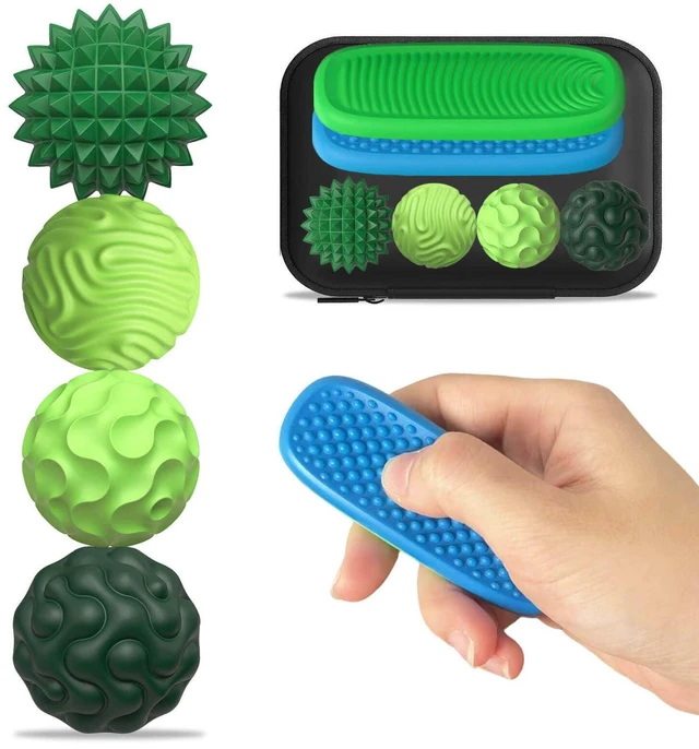 Main image of Silicone Magnetic Balls and Sensory Stones Fidget Toys for Adults & Teens, 6 PCS Stress Relief Sensory Toys for Autism ADHD Anxiety, Office Desk Toys, Stocking Stuffers for Adults Teens Gift