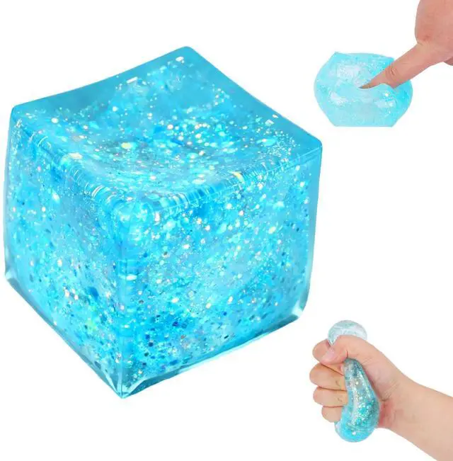 Main image of Squishy Stress for Adults,Squishy Slow Rising Fidget Sensory for Anxiety,Squishies Stress Toys,Stress Relief High Density Ice Squeeze Ball(01-Blue)
