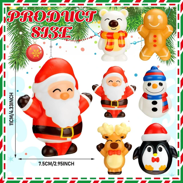 Alt view image 2 of 6 - 6 Pcs Christmas Slow Recovery Toys, 4.3" Small Christmas Toys | Squeeze Christmas Toys, Stress Relief Decorations, Santa Reindeer Penguin Snowman Designs, Stocking Stuffers, Party Favors