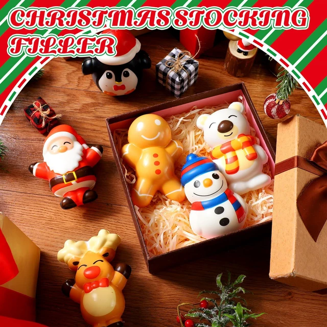 Alt view image 6 of 6 - 6 Pcs Christmas Slow Recovery Toys, 4.3" Small Christmas Toys | Squeeze Christmas Toys, Stress Relief Decorations, Santa Reindeer Penguin Snowman Designs, Stocking Stuffers, Party Favors