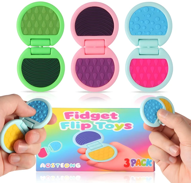 Main image of Fidget Toys Adults, Sensory Toys for Kids with Autism, Anxiety Relief Items for ADHD Stress Relief, Texture Worry Stone for Teens & Flip Slider - Treasure Box Toys for Classroom (3pcs)