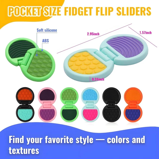 Alt view image 3 of 7 - Fidget Toys Adults, Sensory Toys for Kids with Autism, Anxiety Relief Items for ADHD Stress Relief, Texture Worry Stone for Teens & Flip Slider - Treasure Box Toys for Classroom (3pcs)