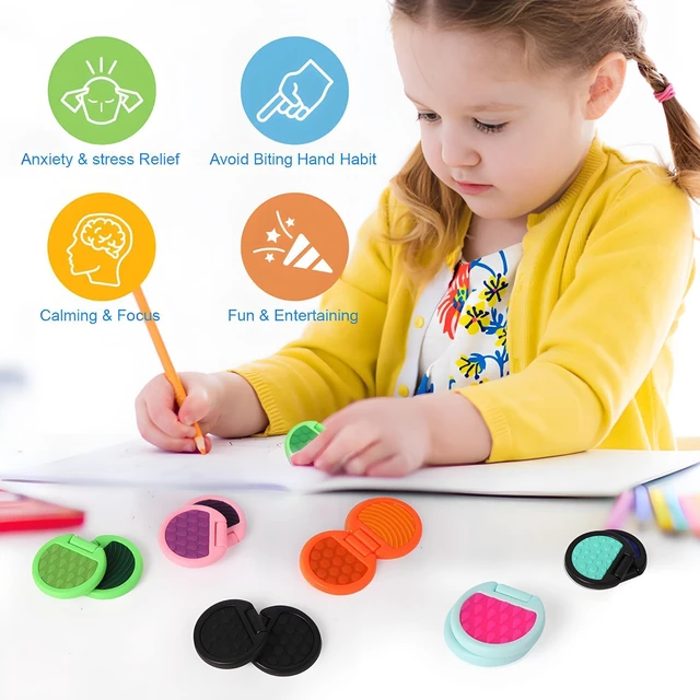 Alt view image 4 of 7 - Fidget Toys Adults, Sensory Toys for Kids with Autism, Anxiety Relief Items for ADHD Stress Relief, Texture Worry Stone for Teens & Flip Slider - Treasure Box Toys for Classroom (3pcs)