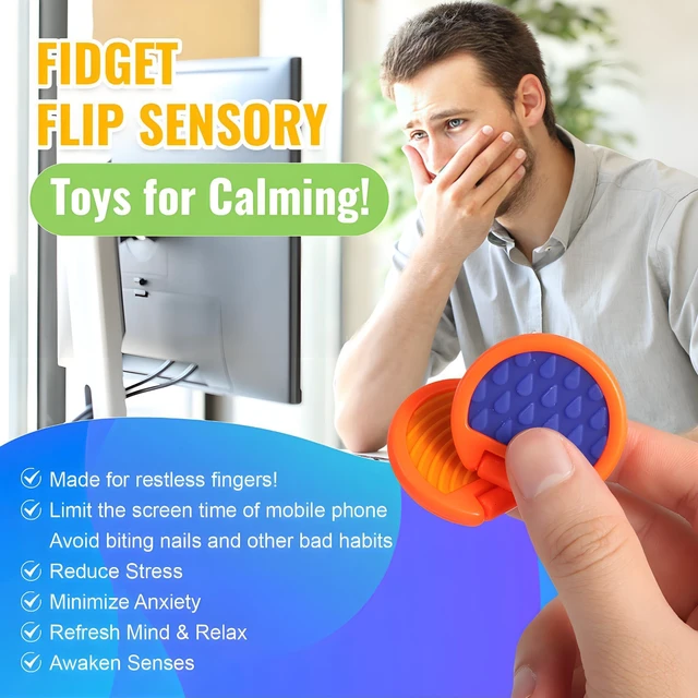 Alt view image 6 of 7 - Fidget Toys Adults, Sensory Toys for Kids with Autism, Anxiety Relief Items for ADHD Stress Relief, Texture Worry Stone for Teens & Flip Slider - Treasure Box Toys for Classroom (3pcs)