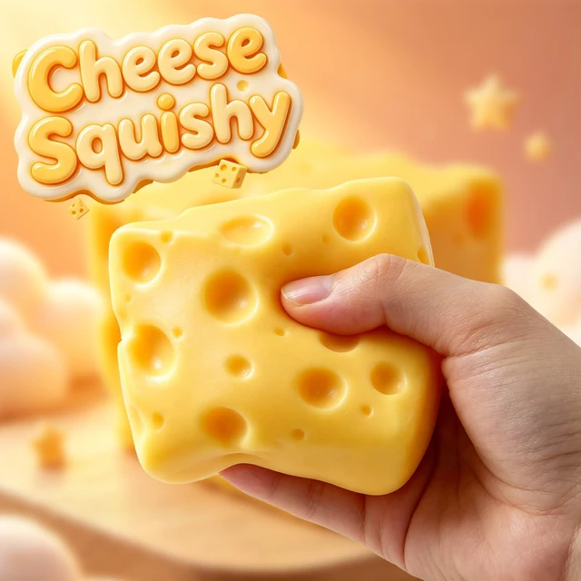 Alt view image 3 of 7 - Yellow Cheese SquishyStress Balls Stress Relief Fidget Stress Relief Original Sensory Gifts for Adults (Yellow-Big)