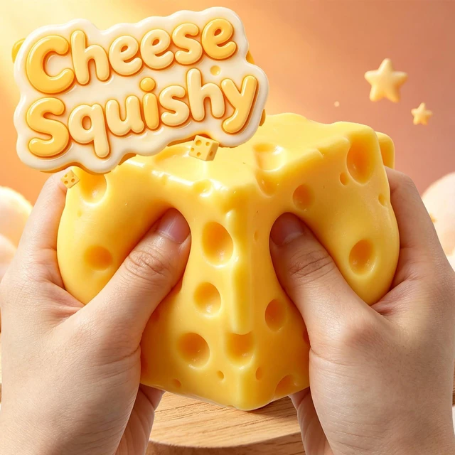 Alt view image 4 of 7 - Yellow Cheese SquishyStress Balls Stress Relief Fidget Stress Relief Original Sensory Gifts for Adults (Yellow-Big)