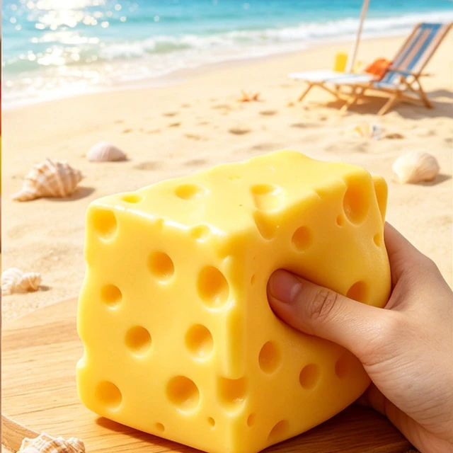 Alt view image 5 of 7 - Yellow Cheese SquishyStress Balls Stress Relief Fidget Stress Relief Original Sensory Gifts for Adults (Yellow-Big)