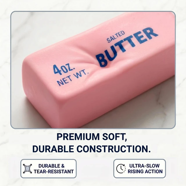 Alt view image 3 of 7 - Slow Rising Butter Squishy, Realistic Butter Stick Stress Relief Ball for Adults and Teens, Cute Sensory Fidget Gadget, Soft Anxiety Relief with Wet Rebound, Squeeze & Squish Stress Reliever (Pink)