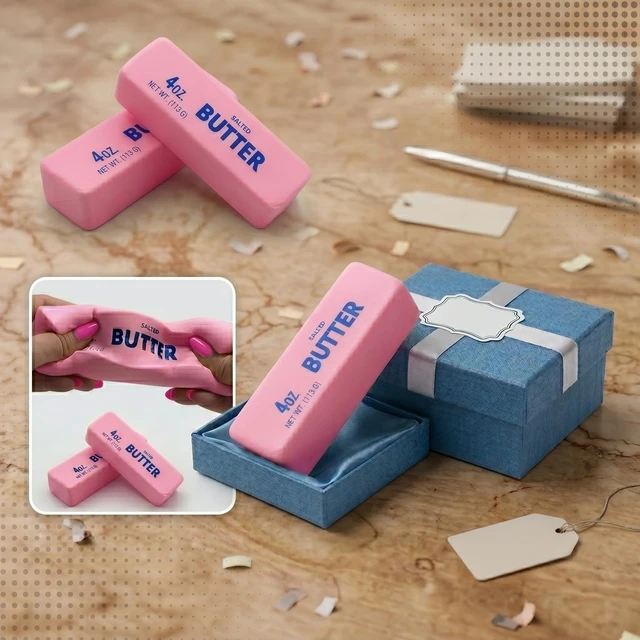 Alt view image 6 of 7 - Slow Rising Butter Squishy, Realistic Butter Stick Stress Relief Ball for Adults and Teens, Cute Sensory Fidget Gadget, Soft Anxiety Relief with Wet Rebound, Squeeze & Squish Stress Reliever (Pink)