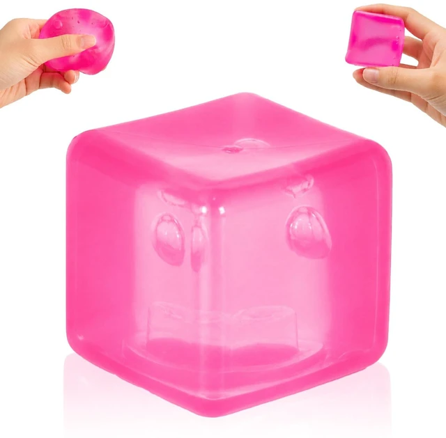 Main image of Cube Squishy Stress Cube Toy, 1.97in(5cm) Squeeze Cube(Pink) | Slow-Rise Sensory Fidget Cube for Stress Relief,Cube Squishy Stress Ball, Stress Relief Cube for Kids,Youth,Adult(Pink)