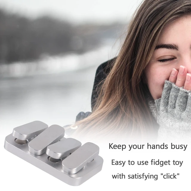 Alt view image 4 of 5 - Fidget Toys Adults Fidget Slider EDC Clicker (Matte Silver)