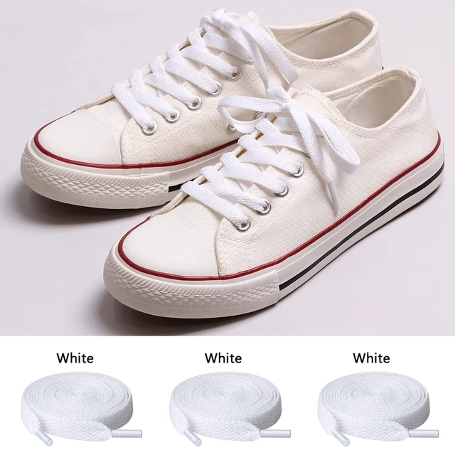 Alt view image 3 of 7 - 3 Pair Flat Shoe laces, 5/16" Wide Shoelaces | Athletic Running Sneakers Shoes Boot Strings