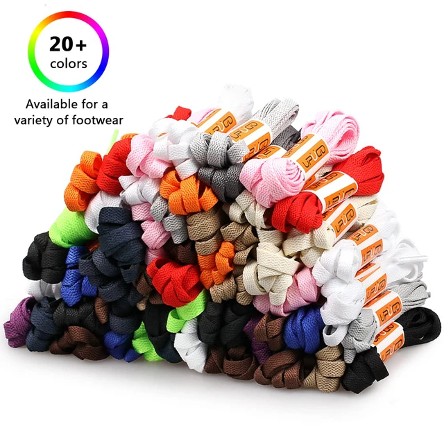 Alt view image 7 of 7 - 3 Pair Flat Shoe laces, 5/16" Wide Shoelaces | Athletic Running Sneakers Shoes Boot Strings
