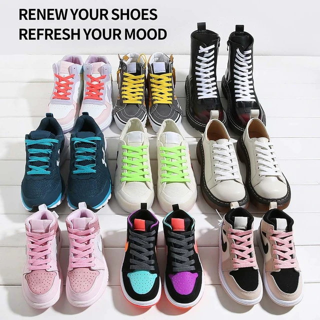 Alt view image 5 of 7 - 54" Flat White Shoe Laces for Sneakers, White Shoelaces for Sneakers | 1 Pair 8mm 137 cm Men Women Replacement Shoe Strings, Cordones para Tenis, Tennis Running Gym Athletic White Shoe Strings