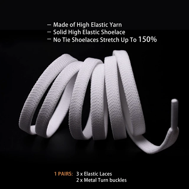 Alt view image 4 of 6 - Elastic Shoe Laces - Elastic No Tie Shoelaces for Adults & Kids Shoes Black
