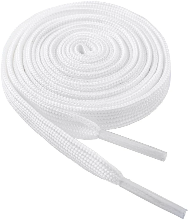 Main image of Shoelaces for Sneakers 1 Pair Athletic Shoelace Flat Shoe laces forKids and Adults in 24"-79" Shoe String White 54"