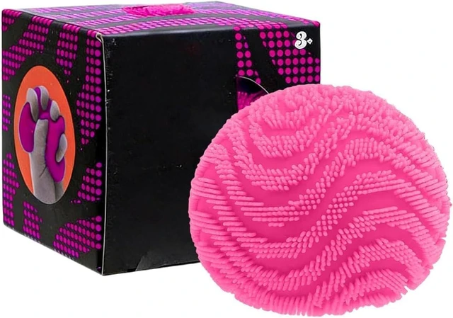 Main image of Squishy Stress Ball, Stress Fun Desk Fuzz Squeeze Ball, Squishy Ball Calming Tactile Grip for Focus & Relaxation (Pink)