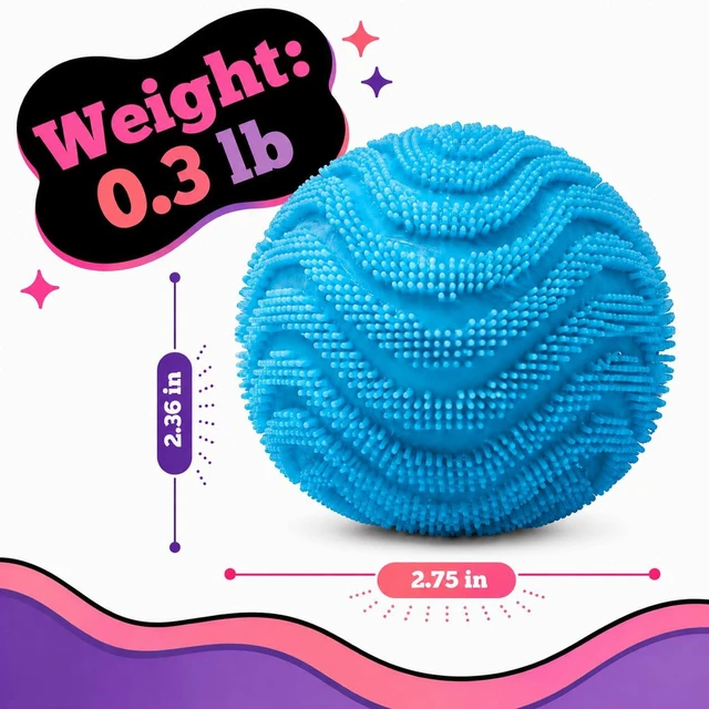 Alt view image 2 of 5 - Squishy Stress Ball, Stress Fun Desk Fuzz Squeeze Ball, Squishy Ball Calming Tactile Grip for Focus & Relaxation (Pink)