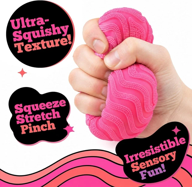Alt view image 3 of 5 - Squishy Stress Ball, Stress Fun Desk Fuzz Squeeze Ball, Squishy Ball Calming Tactile Grip for Focus & Relaxation (Pink)